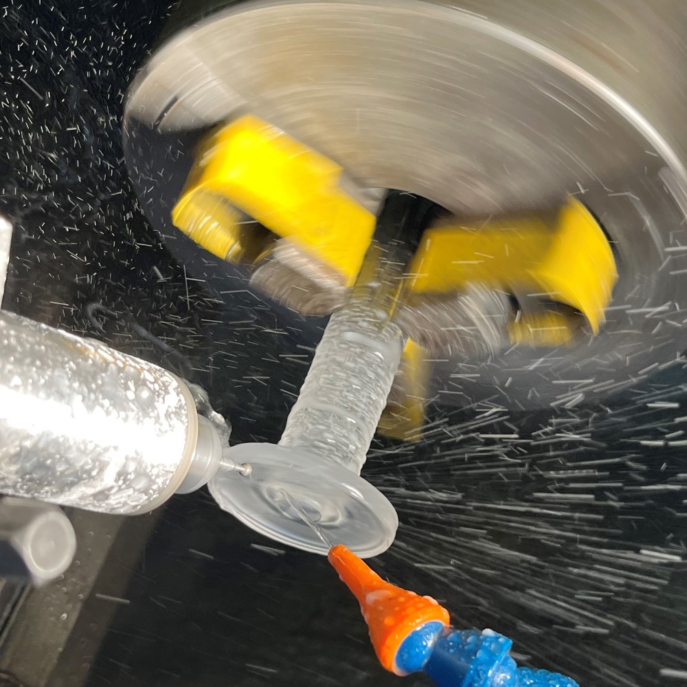 diamond tool machining, turning glass, water hose,